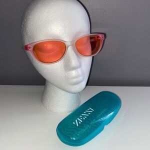 Pink Oval Lens Pink Frosted Ombre Frame Eye Glasses Frames ZENNI Adult Small